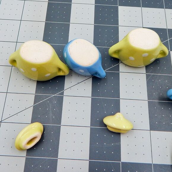 Child's Miniature Pastel Polka Dot Tea Set Brooklyn Lollipop Porcelain Replace - Picture 7 of 9